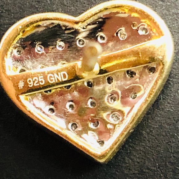 Diamond Heart-shaped Earrings with Sterling Silver - GND Designer - 2.3 Grams - Picture 9 of 12